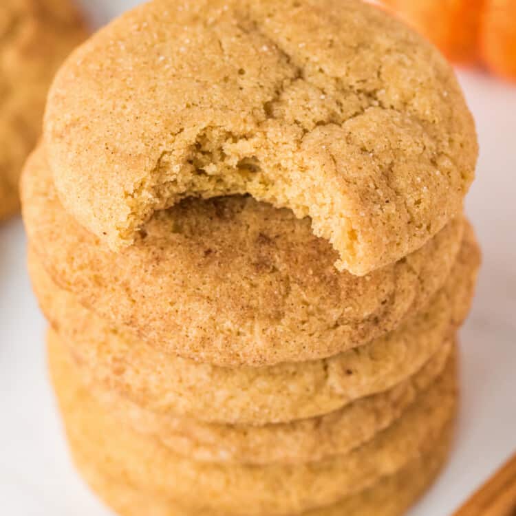 Pumpkin Snickerdoodles in a stack