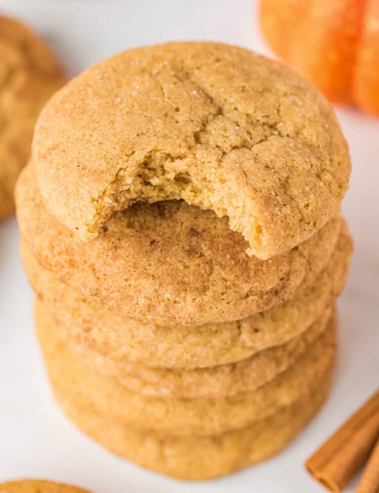 Pumpkin Snickerdoodles in a stack