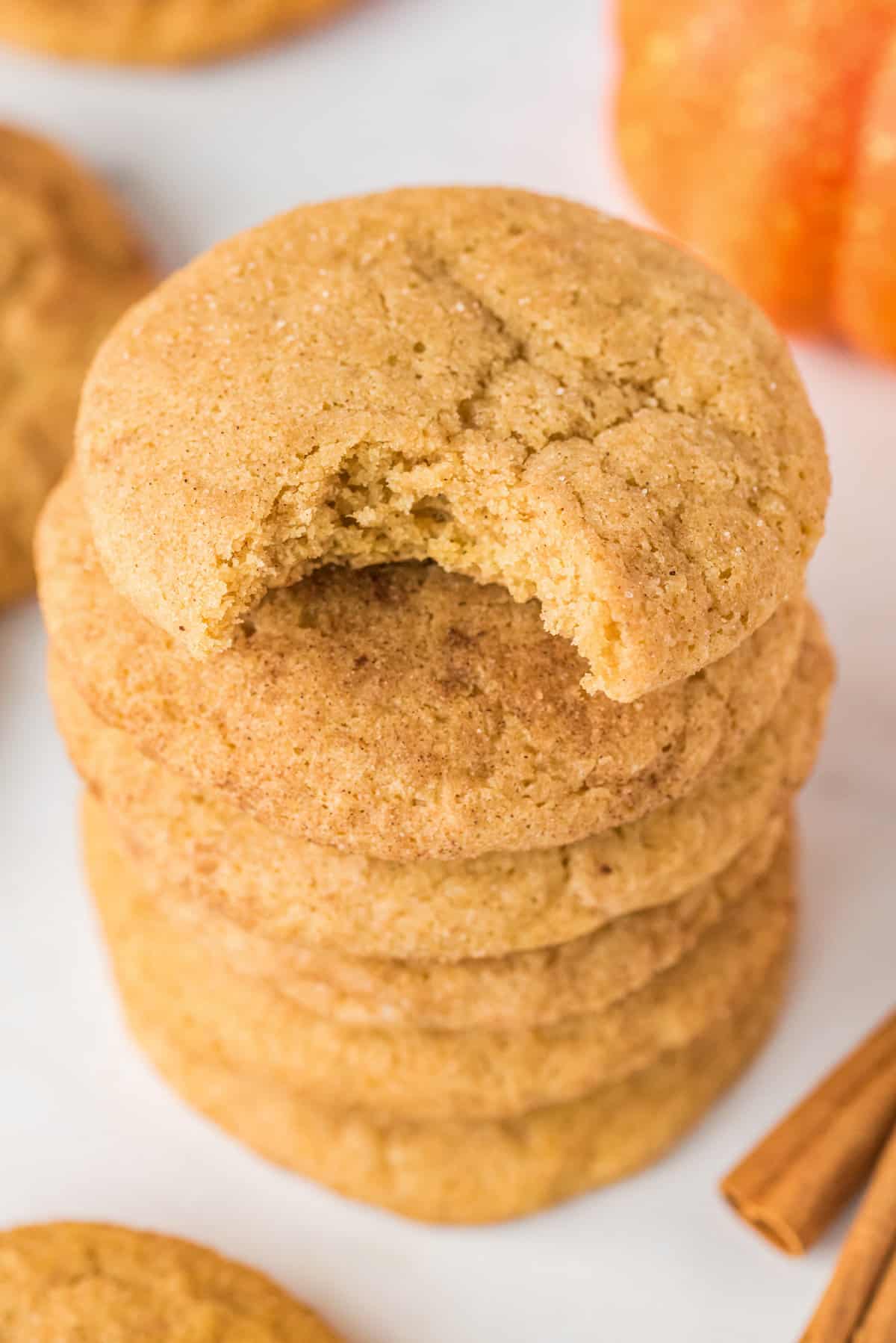 Pumpkin Snickerdoodles in a stack