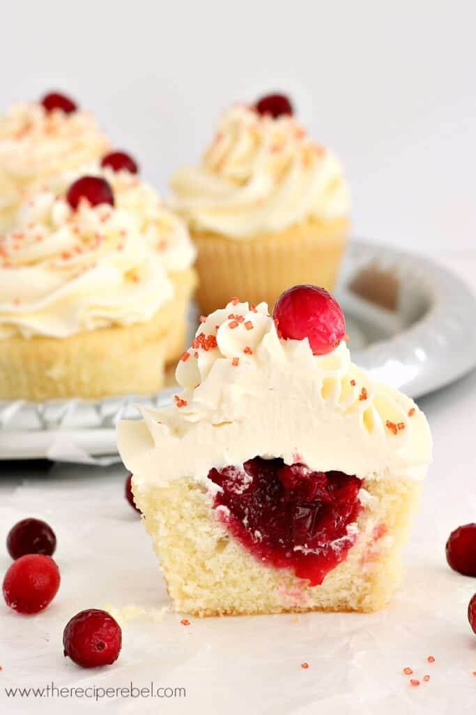 White Chocolate Cranberry Cupcakes www.thereciperebel.com 3