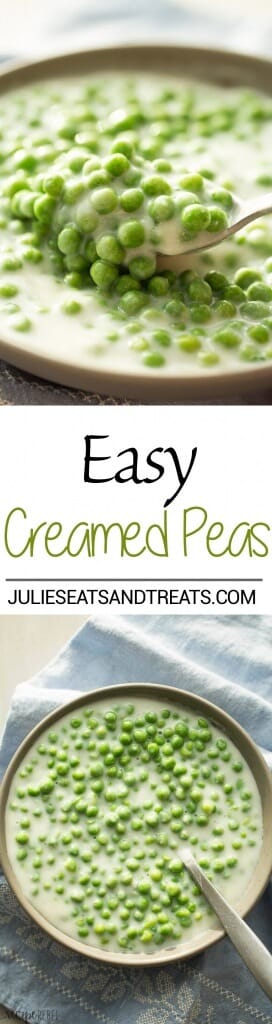 This Creamed Peas Recipe comes together quickly and so easily -- the perfect holiday side dish!