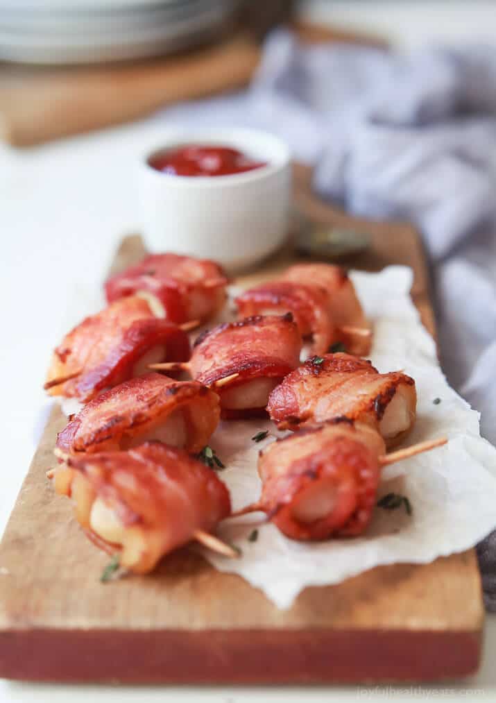 Bacon Wrapped Waterchestnuts with Sweet Dipping Sauce - web-5