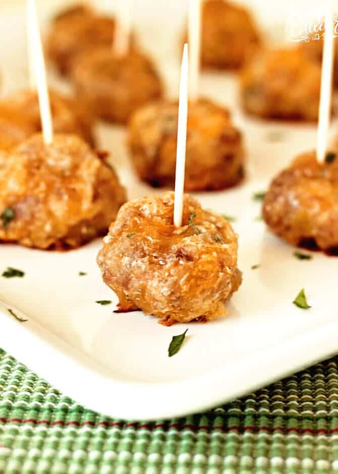 Mexican Sausage Balls - A quick and easy appetizer made with breakfast sausage you can make ahead of time and bake when you're ready!