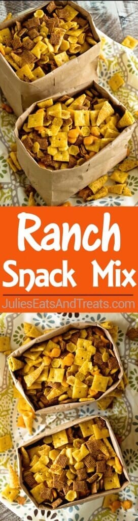Ranch Snack Mix Recipe ~ Delicious, Easy, Homemade Snack Mix Loaded with Chex, Bugles, Goldfish and Oyster Crackers then Seasoned with Ranch Dressing Mix!