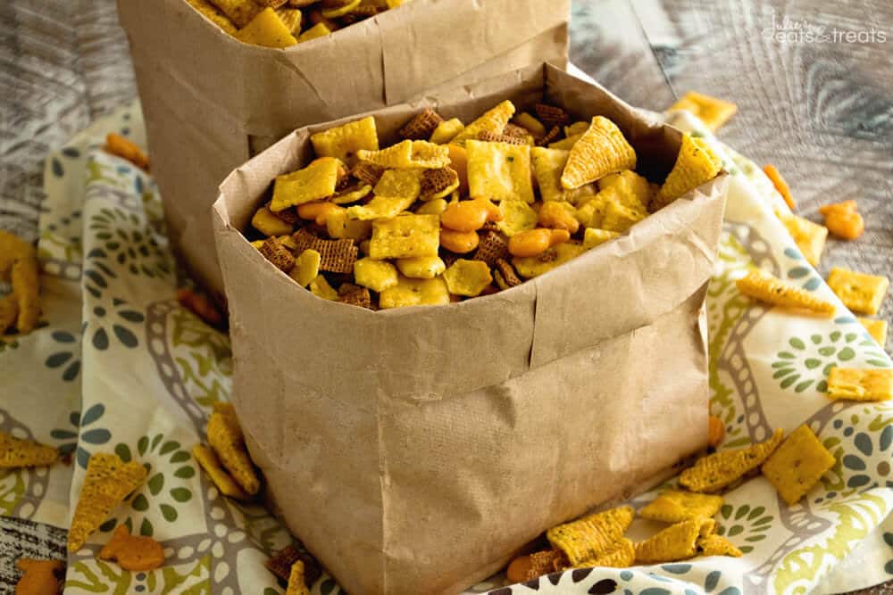 Ranch Snack Mix Recipe ~ Delicious, Easy, Homemade Snack Mix Loaded with Chex, Bugles, Goldfish and Oyster Crackers then Seasoned with Ranch Dressing Mix!