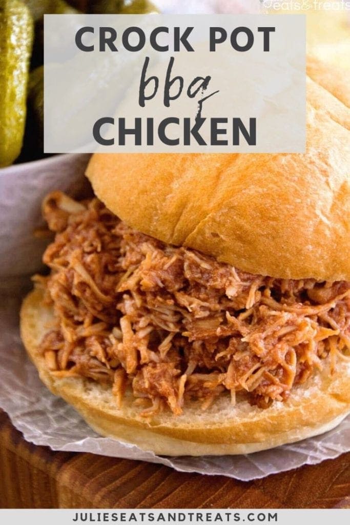 crock pot bbq chicken on a bun