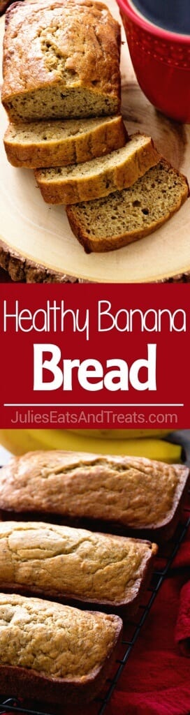Healthy Banana Bread Recipe ~ Delicious Mini Banana Bread Loaves that are Lightened Up with Coconut Oil, Whole Wheat Flour and Truvia! Moist, Easy and Delicious Banana Bread!