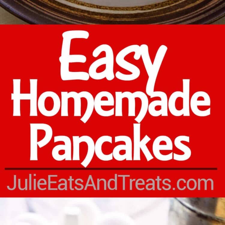 Easy Homemade Pancakes Recipe ~ Light, Fluffy, Delicious Pancakes Recipe Made with Pantry Staples that You Will Have in your House! Never go back to Pancake Mix!