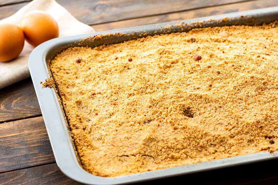 Pan of coffee cake