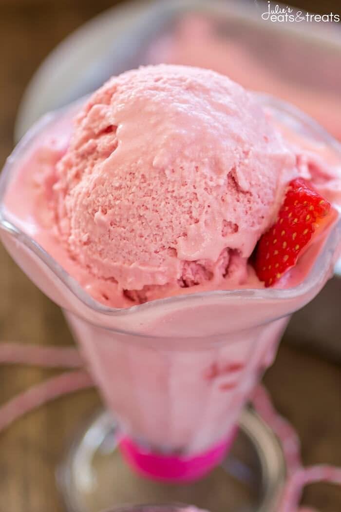 Glass of homemade ice cream