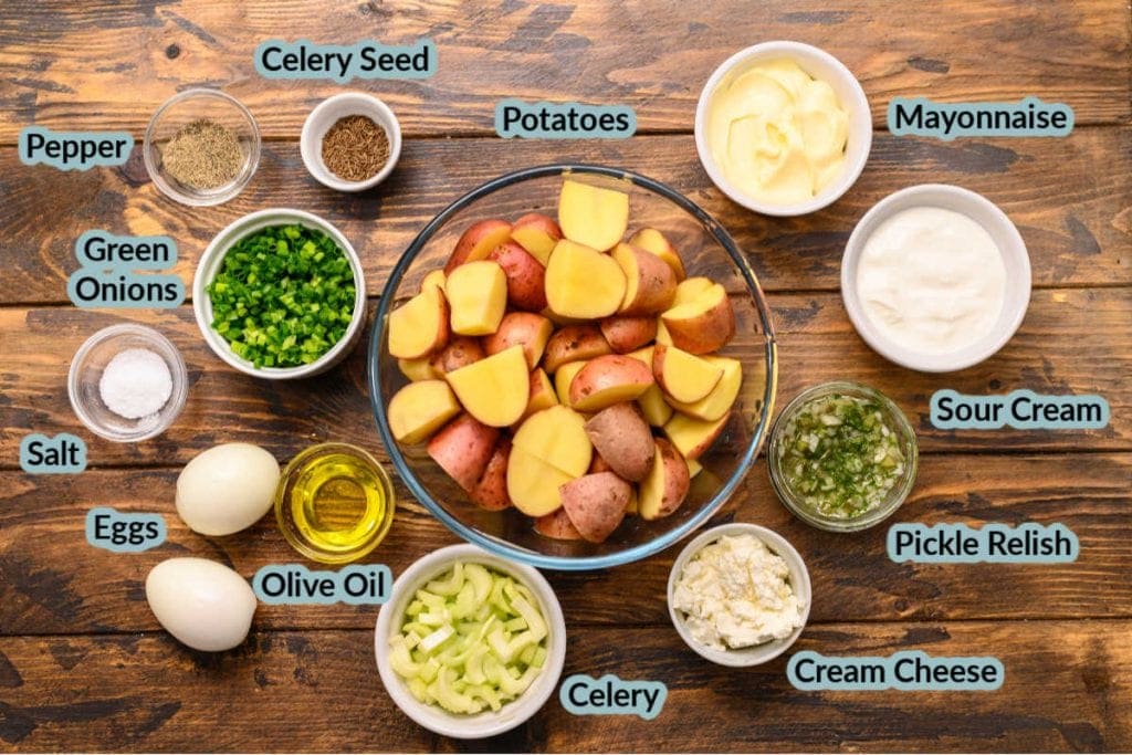 Overhead image showing ingredients needed to make recipe