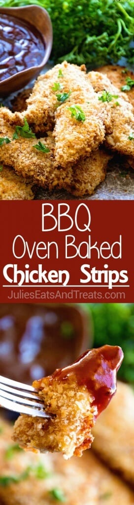 BBQ Baked Chicken Fingers Recipe ~ Homemade Chicken Fingers that are Marinated in BBQ Sauce then Dipped in Egg and Panko Crumbs for a Delicious Homemade Chicken Finger!