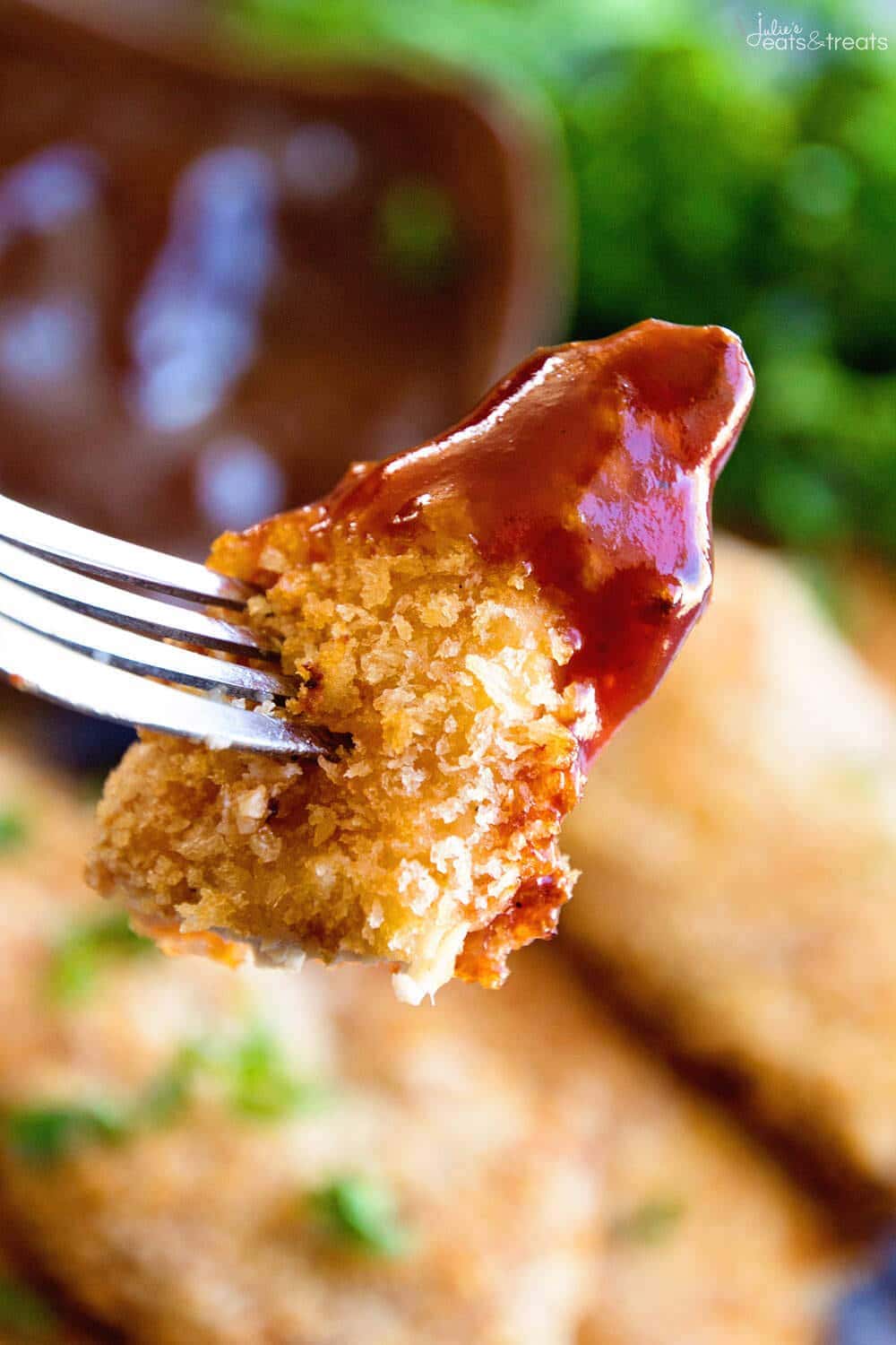 BBQ Baked Chicken Fingers Recipe ~ Homemade Chicken Fingers that are Marinated in BBQ Sauce then Dipped in Egg and Panko Crumbs for a Delicious Homemade Chicken Finger!