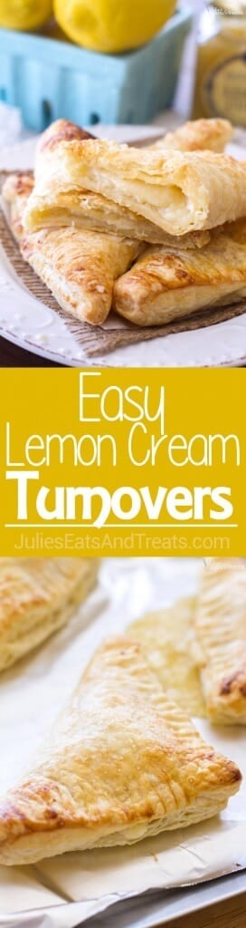 ﻿﻿Lemon Cream Turnovers Recipe ~ This easy lemon cream turnover recipe uses only 6 ingredients, making them a quick and easy breakfast, snack or dessert!