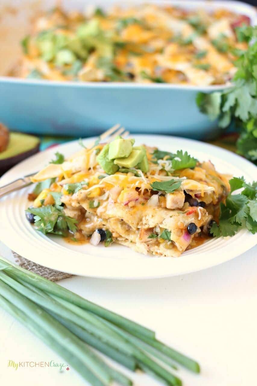 Southwest Chicken Tortilla Bake ~ mykitchencraze.com 