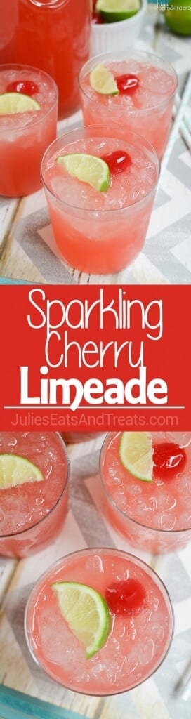 Sparkling Cherry Limeade Recipe ~ Just like Sonic's Famous Cherry Limeade! Now You Can Have it at Home with Only Four Ingredients!