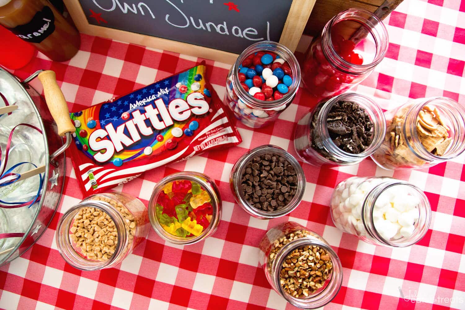 DIY Sundae Ice Cream Bar Party ~ Cool Off this Summer with a Festive DIY Sundae Bar! Grab Your Ice Cream, Toppings and Indulge in This Fun Treat! Perfect for a Summer Party!