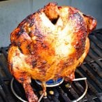 Whole beer can chicken on the grill