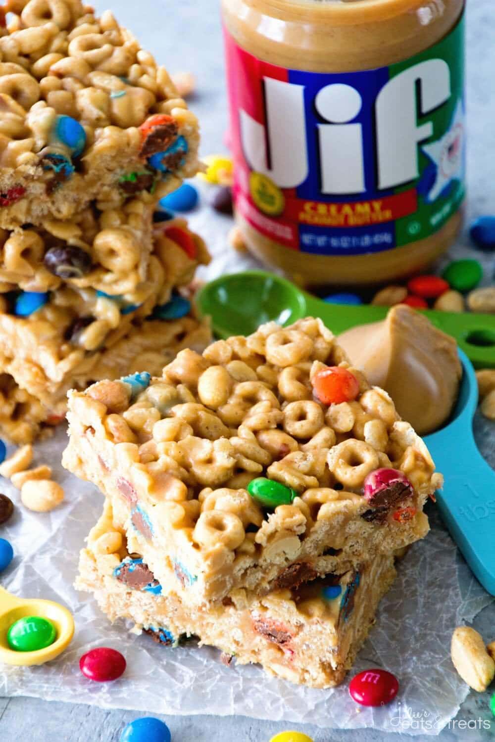 Stack of No Bake Cereal Bars