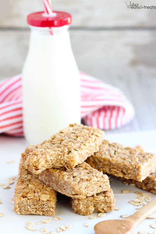 No Bake Peanut Butter Honey Granola Bars - An easy recipe for No Bake Granola Bars flavored with peanut butter and sweetened with honey. Switch up this recipe by adding in the mix-ins of your choice!