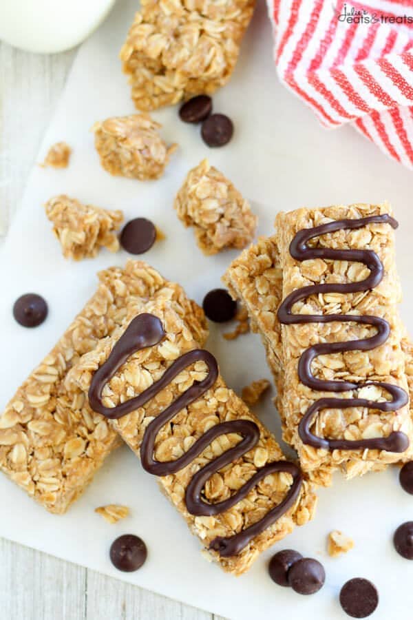 No Bake Peanut Butter Honey Granola Bars - An easy recipe for No Bake Granola Bars flavored with peanut butter and sweetened with honey. Switch up this recipe by adding in the mix-ins of your choice!