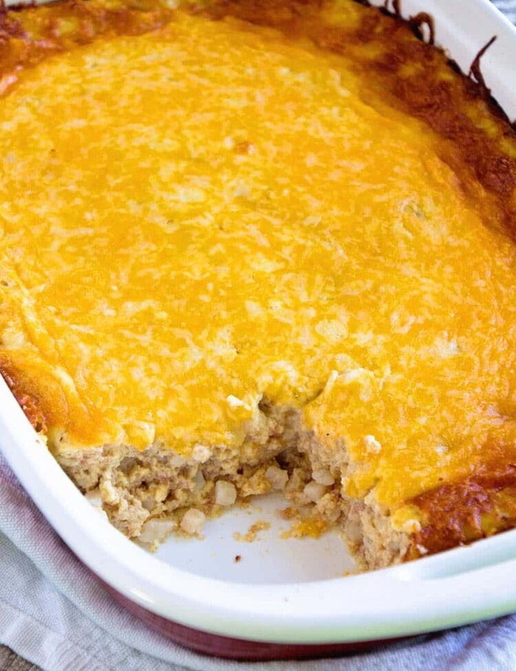 Corned Beef Hash Overnight Breakfast Casserole ~ Delicious, Comforting Overnight Breakfast Casserole Loaded with Corned Beef Hash, Eggs and Cheese! The Perfect Breakfast for Lazy Mornings!