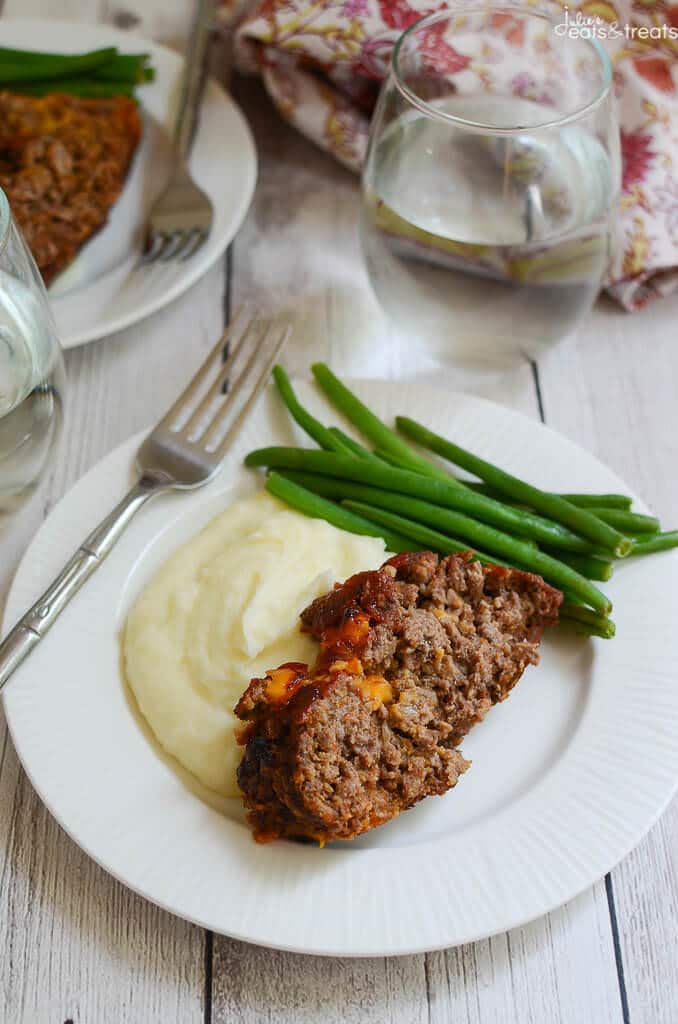 Cheesy Meatloaf ~ Delicious, Homemade Meatloaf just like Grandma Makes! Plus, it has CHEESE! The Ultimate Comfort Food Dinner!