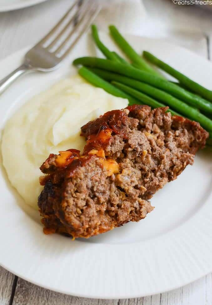 Cheesy Meatloaf ~ Delicious, Homemade Meatloaf just like Grandma Makes! Plus, it has CHEESE! The Ultimate Comfort Food Dinner!