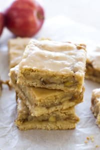 Maple Glazed Apple Blondies by A Latte Food