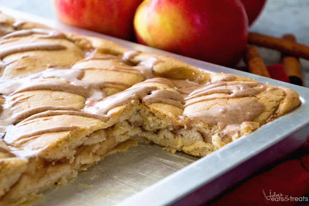 Apple Pie Bars Recipe made in sheet pan