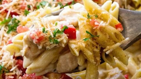 One Pot Cajun Chicken Pasta ~ Creamy Pasta Sauce with Chicken, Cheese and the Perfect Amount of Cajun Spice! Easy Dinner Recipe That's Better Than a Restaurant’s!