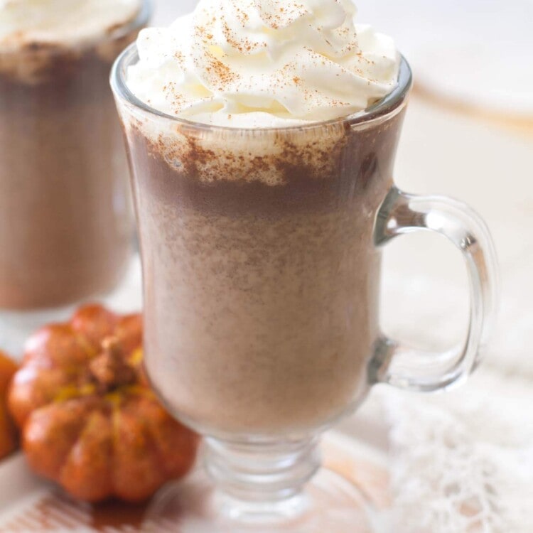 Pumpkin Hot Chocolate ~ Homemade Pumpkin Hot Chocolate Recipe Uses Real Pumpkin Puree and Pumpkin Pie Spices to Add a Fall Spin to a Classic Drink!