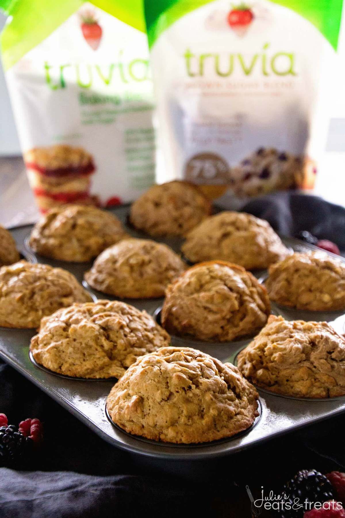 Healthier Peanut Butter Banana Muffins ~ This Peanut Butter and Banana Combo Muffin is so Delicious! They are made with Whole Wheat Flour and Oats to Fill You Up at Breakfast!