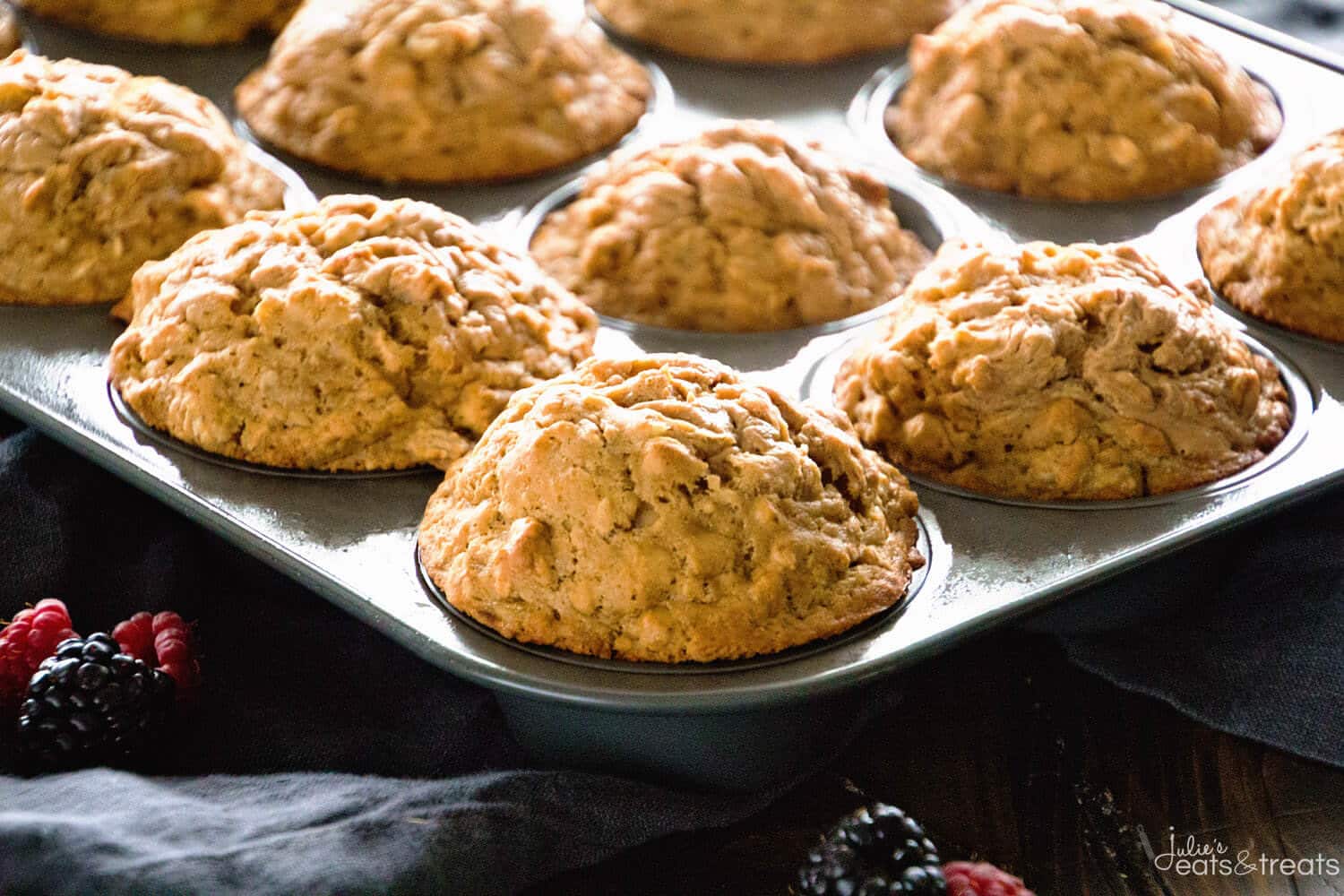 Healthier Peanut Butter Banana Muffins ~ This Peanut Butter and Banana Combo Muffin is so Delicious! They are made with Whole Wheat Flour and Oats to Fill You Up at Breakfast!
