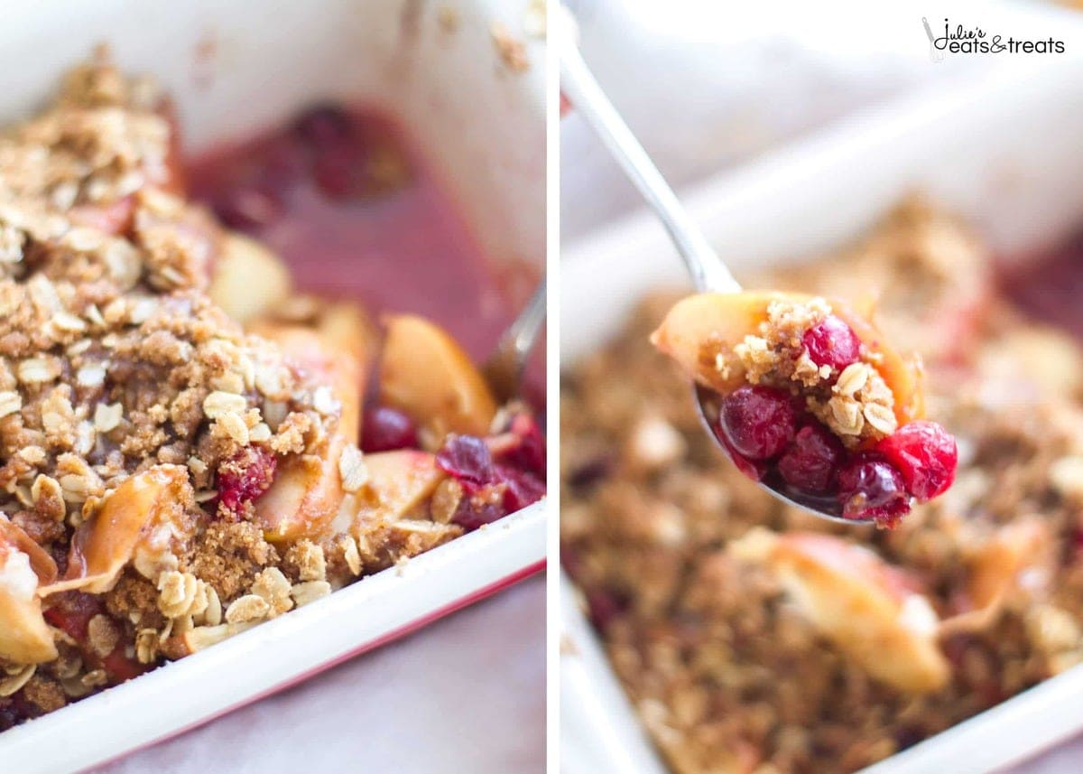 Apple Cranberry Crisp ready to enjoy!