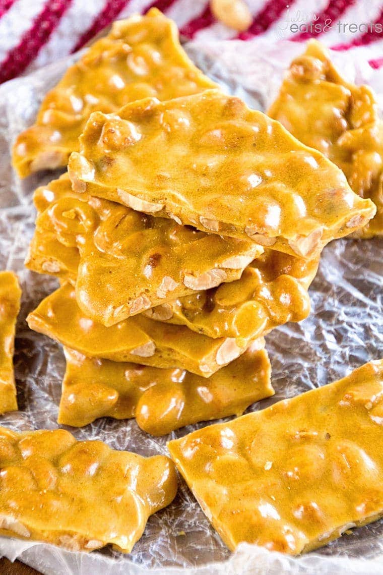Stack of peanut brittle