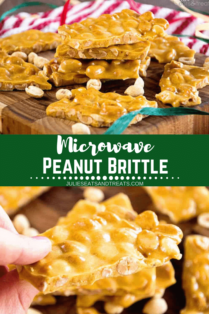 Microwave Peanut Brittle Recipe Video Julie S Eats Treats Microwave Peanut Brittle Pinterest Image