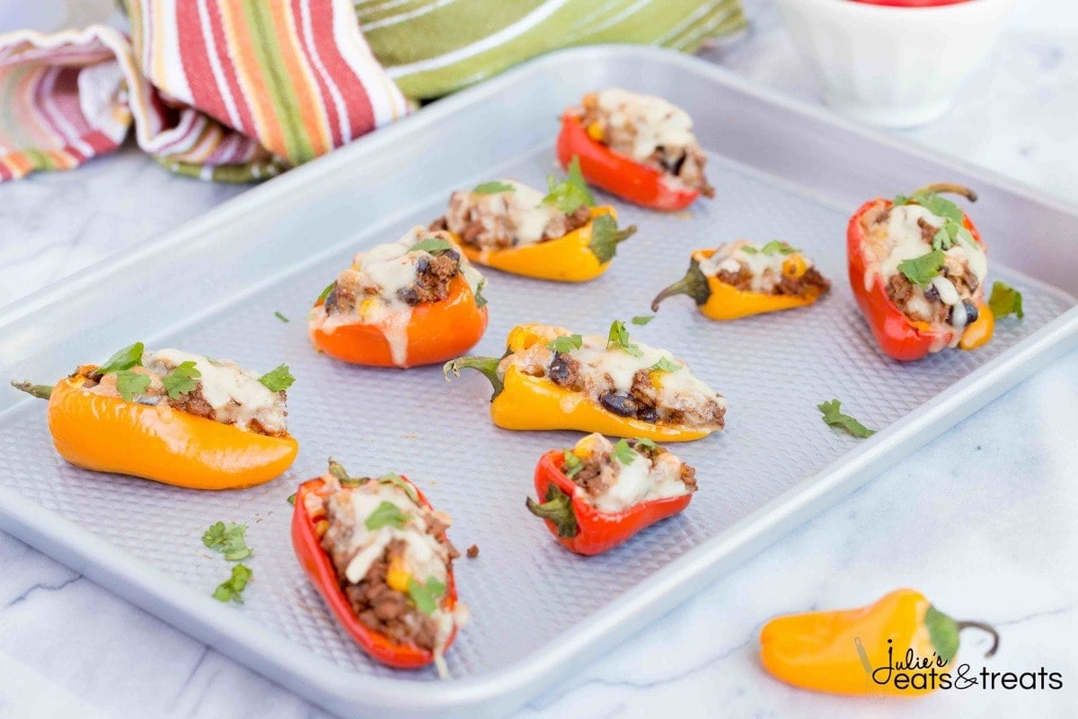 Sweet Pepper Poppers ~ Perfect Small Bite Appetizer for Your Next Party! Only 7 ingredients and 30 Minutes!