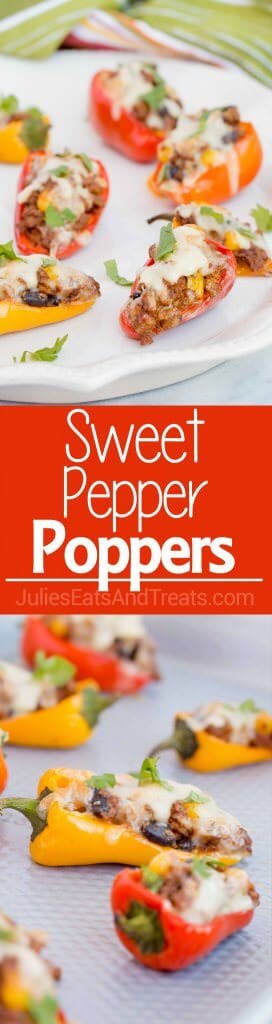 Sweet Pepper Poppers ~ Perfect Small Bite Appetizer for Your Next Party! Only 7 ingredients and 30 Minutes!