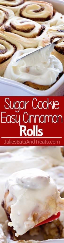 Sugar Cookie Easy Cinnamon Rolls ~ Soft, Fluffy Cinnamon Rolls Flavored with Sugar Cookie Coffee Creamer! These Will Be a Hit at your Breakfast Table!