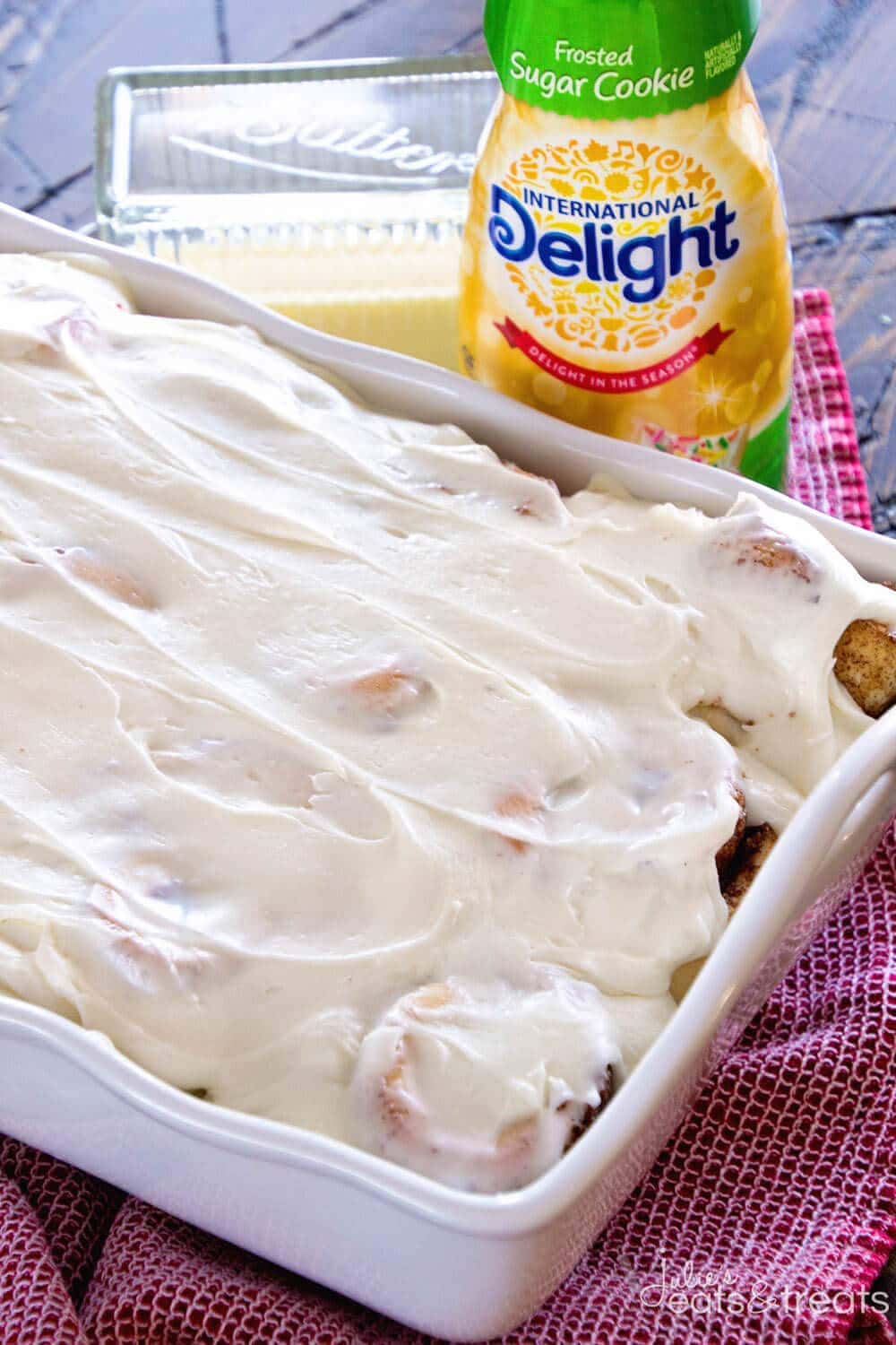 Sugar Cookie Easy Cinnamon Rolls ~ Soft, Fluffy Cinnamon Rolls Flavored with Sugar Cookie Coffee Creamer! These Will Be a Hit at your Breakfast Table!