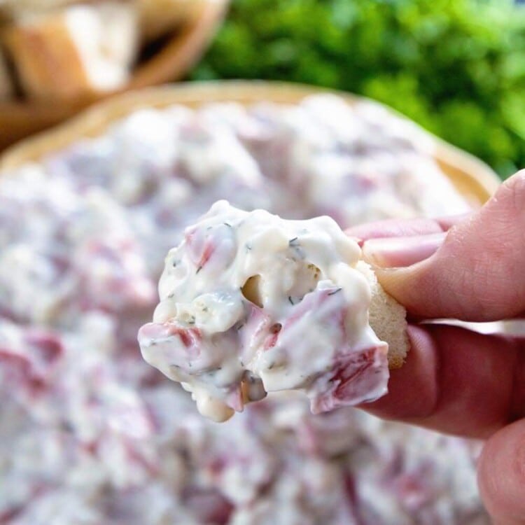 Corned Beef Bagel Dip ~ Quick and Easy Dip Perfect for Entertaining! Easy Appetizer to Serve When Hosting Your Next Party!