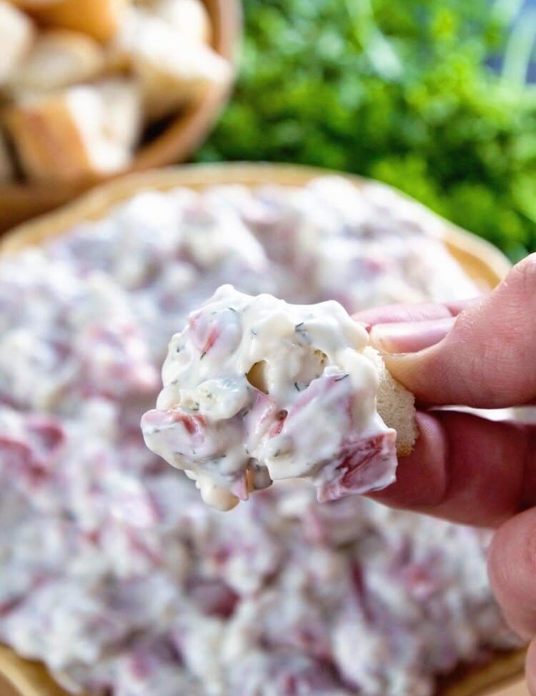 Corned Beef Bagel Dip ~ Quick and Easy Dip Perfect for Entertaining! Easy Appetizer to Serve When Hosting Your Next Party!