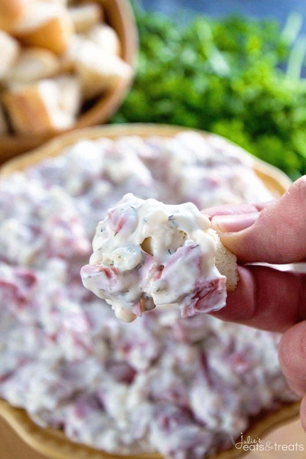 Corned Beef Bagel Dip ~ Quick and Easy Dip Perfect for Entertaining! Easy Appetizer to Serve When Hosting Your Next Party!