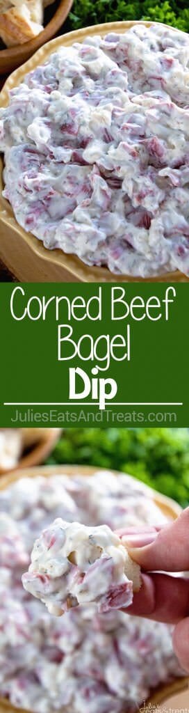 Corned Beef Bagel Dip ~ Quick and Easy Dip Perfect for Entertaining! Easy Appetizer to Serve When Hosting Your Next Party!