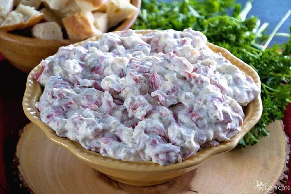 Corned Beef Bagel Dip ~ Quick and Easy Dip Perfect for Entertaining! Easy Appetizer to Serve When Hosting Your Next Party!