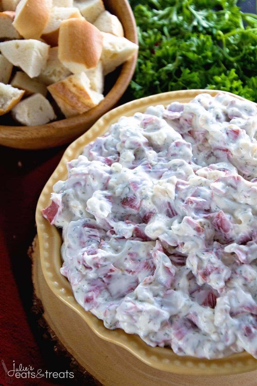 Corned Beef Bagel Dip ~ Quick and Easy Dip Perfect for Entertaining! Easy Appetizer to Serve When Hosting Your Next Party!