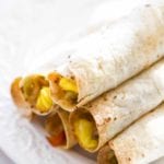 Stack of breakfast taquitos