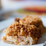 Chicken Cordon Bleu Casserole ~ Comforting Casserole with Layers of Chicken, Ham and Cheese with a Creamy, Cheesy White Sauce! Perfect Dinner Casserole!