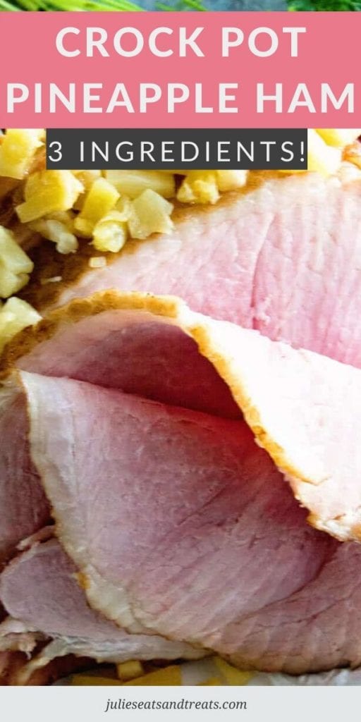 Crock pot pineapple ham with slices falling off